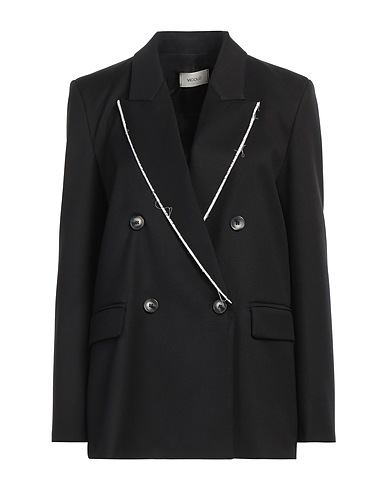VICOLO Giacca Nero 63% Poliestere, 34% Viscosa, 3% Elastan, Cotone