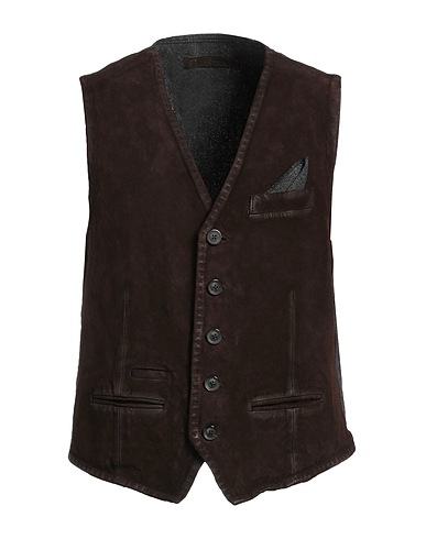 THE JACK AND JACKIE LEATHERS Waistcoat Dark brown 70% Polyester, 15% Wool, 15% Viscose