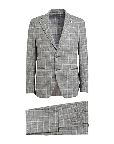 LUIGI BIANCHI Mantova Suits Grey 98% Wool, 2% Elastane