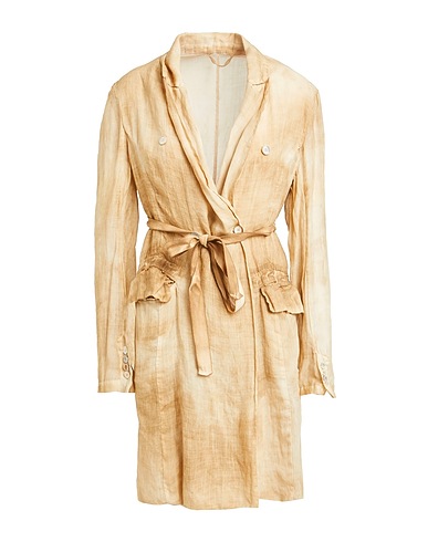MASNADA Full-length jacket Sand 100% Ramie