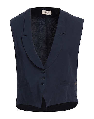 OTTOD'AME Waistcoat CARING Midnight blue 42% Polyester, 34% Cotton, 24% Linen