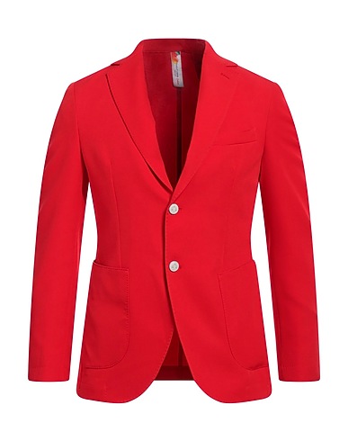 TWENTY-ONE by ANTONIO CARNEVALE テーラードジャケット レッド ポリエステル 89% / ポリウレタン 11%
