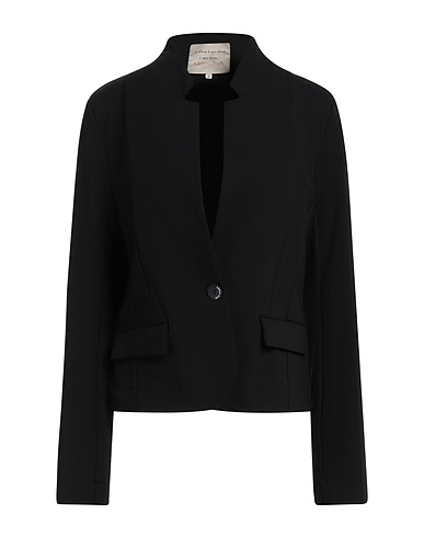 ALESSIA SANTI Blazer Black 56% Cotton, 37% Polyamide, 7% Elastane