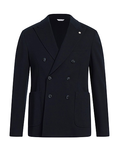 MANUEL RITZ Blazer Navy blue 63% Viscose, 32% Polyamide, 5% Elastane