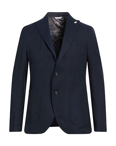 MANUEL RITZ Blazer Navy blue 66% Polyester, 32% Viscose, 2% Elastane
