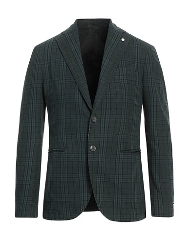 LUIGI BIANCHI Mantova Blazer Dark green 50% Cotton, 25% Polyester, 25% Viscose