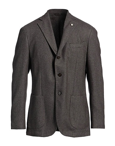 LUIGI BIANCHI Mantova Blazer Lead 47% Wool, 39% Polyester, 14% Cotton