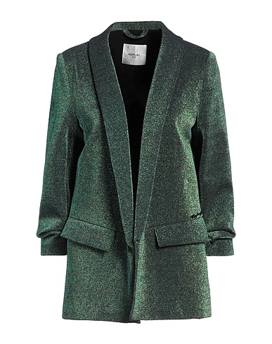 REPLAY Blazer Green 75% Cotton, 25% Metallic Polyester