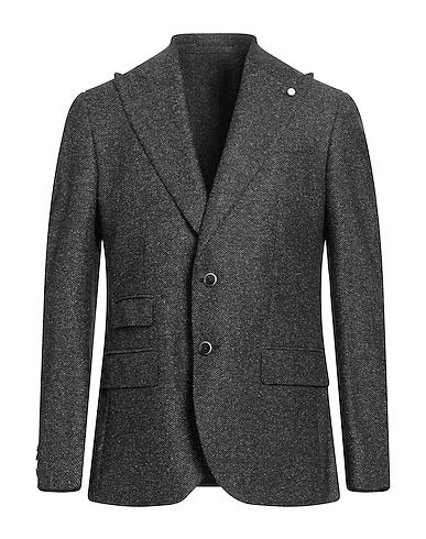 LUIGI BIANCHI Mantova Blazer Black 55% Wool, 35% Silk, 10% Polyamide