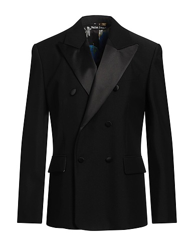PALM ANGELS Blazer Black 70% Cotton, 30% Polyester, Silk
