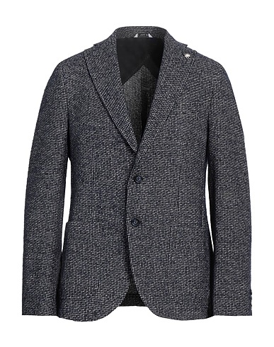 MANUEL RITZ Blazer Midnight blue 38% Cotton, 32% Polyester, 20% Acrylic, 10% Wool