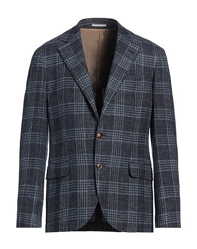 BRUNELLO CUCINELLI Blazer Midnight blue 63% Wool, 20% Silk, 17% Linen