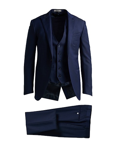 CORNELIANI Suits Navy blue 100% Virgin Wool
