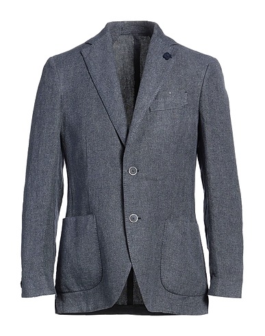 LARDINI Blazer Navy blue 100% Linen