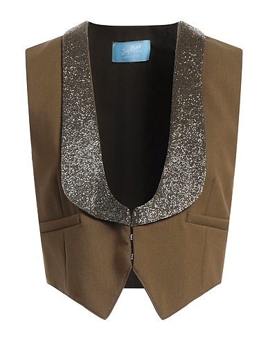 WEEKEND MAX MARA Waistcoat JOYROAD BY LUCY HALE Military green 53% Polyester, 43% Virgin Wool, 4% Elastane