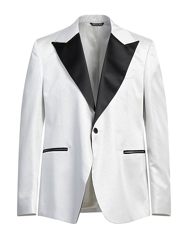 BRIAN DALES Blazer White 87% Acetate, 8% Polyester, 5% Polyamide