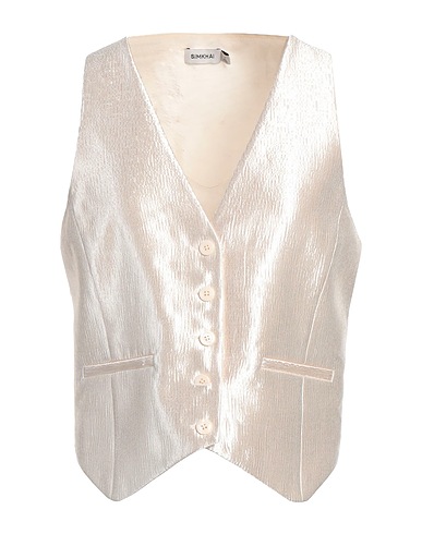 SIMKHAI Waistcoat Ivory 60% Polyester, 40% Rayon