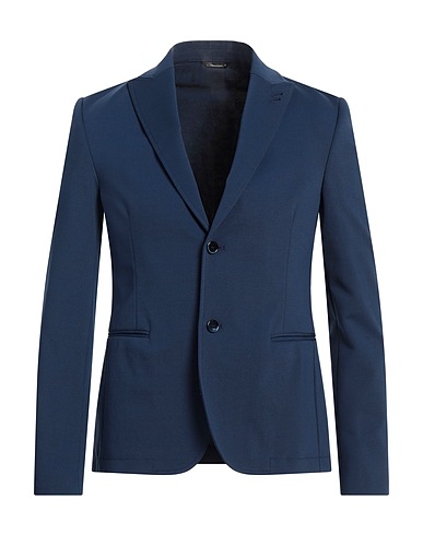 DANIELE ALESSANDRINI Blazer Midnight blue 52% Cotton, 40% Polyamide, 8% Elastane