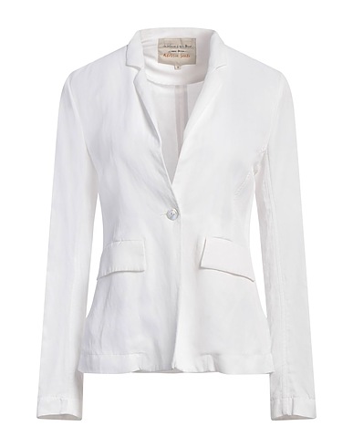 ALESSIA SANTI Blazer White 77% Viscose, 23% Linen