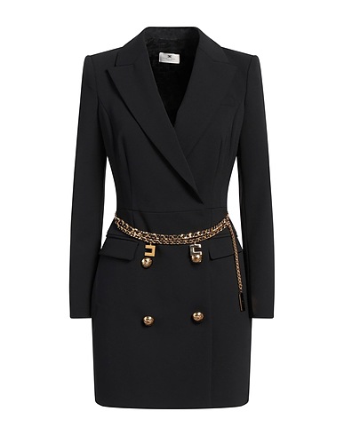 ELISABETTA FRANCHI Blazer dress Black 96% Polyester, 4% Elastane