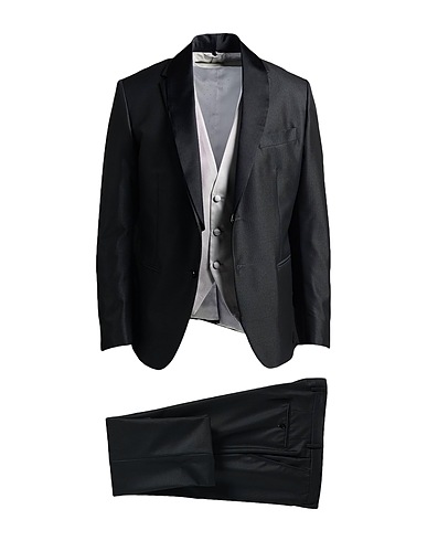 TOMBOLINI Suits Black 52% Acetate, 36% Virgin Wool, 12% Polyester