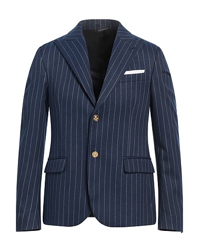 GREY DANIELE ALESSANDRINI Blazer Blue 63% Polyester, 34% Viscose, 3% Elastane