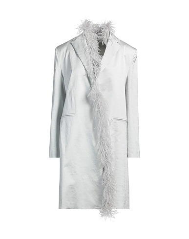 ANTONELLI Full-length jacket Light grey 65% Viscose, 33% Cotton, 2% Elastane, Feathers