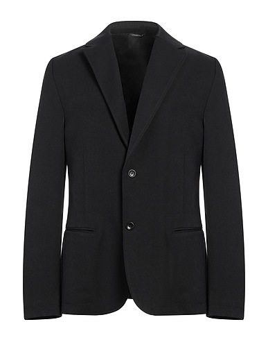 DANIELE ALESSANDRINI HOMME Blazer Black 78% Polyester, 17% Viscose, 5% Elastane