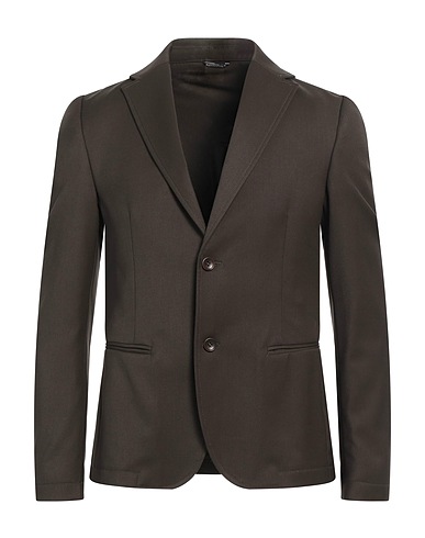 DANIELE ALESSANDRINI HOMME Blazer Dark brown 78% Polyester, 17% Viscose, 5% Elastane