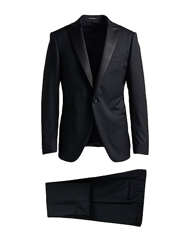 DALTON & FORSYTHE Suits Black 100% Virgin Wool, Polyester