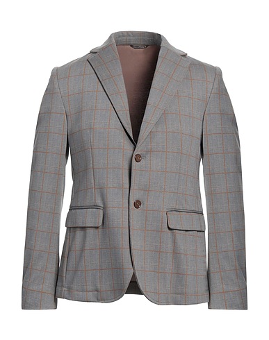 DANIELE ALESSANDRINI Blazer Grey 77% Polyester, 18% Viscose, 5% Elastane