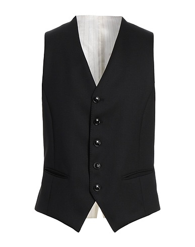 TRUSSARDI Waistcoat Black 97% Wool, 3% Elastane