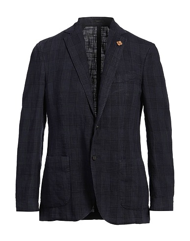 LARDINI Blazer Midnight blue 80% Linen, 20% Cotton