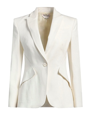 MCQUEEN Blazer Ivory 97% Cotton, 3% Elastane
