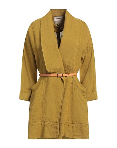 ALESSIA SANTI Full-length jacket Mustard 74% Polyester, 19% Viscose, 7% Elastane