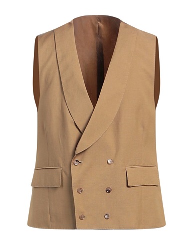 LARDINI Waistcoat Beige 71% Wool, 29% Linen, Cupro