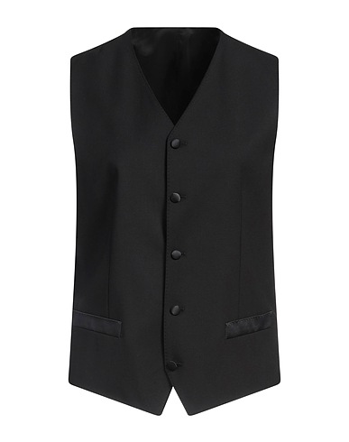 DOLCE&GABBANA Waistcoat Black 59% Virgin Wool, 37% Silk, 4% Elastane