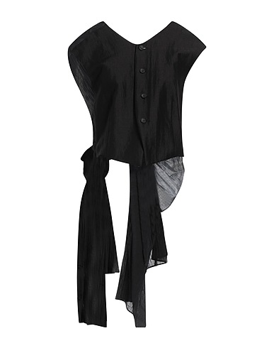 YOHJI YAMAMOTO Weste Schwarz 53% Ramie, 34% Cupro, 13% Leinen, Baumwolle
