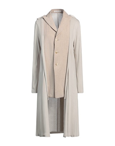YOHJI YAMAMOTO Full-length jacket COLLECTION Beige 100% Wool, Cotton, Rayon