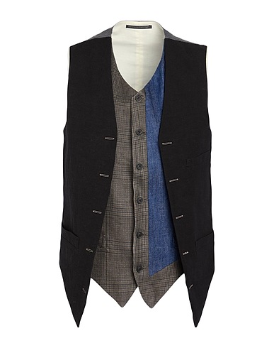 YOHJI YAMAMOTO POUR HOMME Waistcoat Black 55% Linen, 45% Rayon