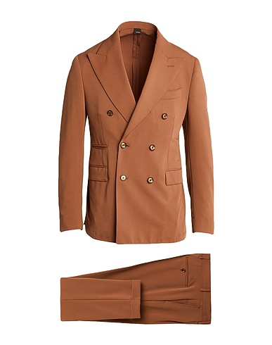 SUITHOMME Suits Brown 70% Polyester, 24% Viscose, 6% Elastane