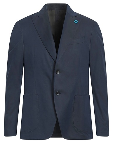 LARDINI Blazer Midnight blue 100% Cotton