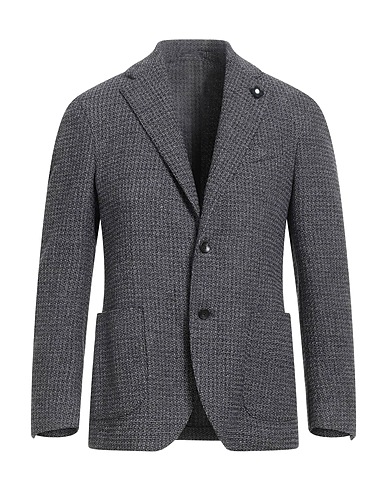 LARDINI Blazer Black 62% Wool, 23% Cotton, 15% Polyamide