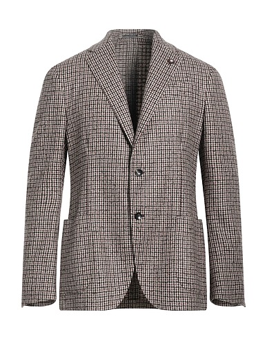 LARDINI Blazer Dark brown 62% Wool, 30% Silk, 6% Polyamide, 2% Cashmere