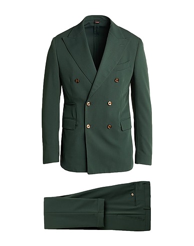 SUITHOMME Trajes Verde oscuro 70% Poliéster, 24% Viscosa, 6% Elastán