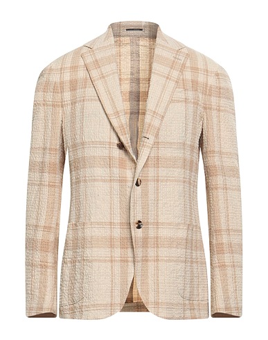 LARDINI Blazer Beige 51% Cotton, 47% Linen, 2% Elastane