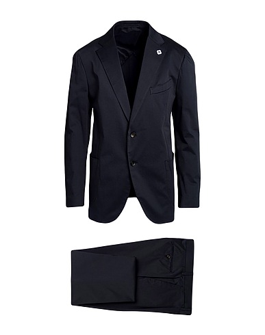 LARDINI Suits Navy blue 97% Cotton, 3% Elastane