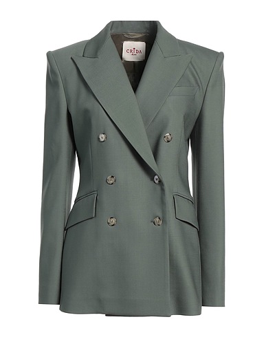 CRIDA Milano Giacca Verde militare 98% Lana Vergine, 2% Lycra®