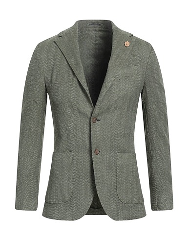 LARDINI Blazers VERDE MILITARE 68% Wool, 25% Linen, 6% Silk, 1% Elastane