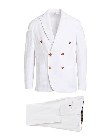 TWENTY-ONE by ANTONIO CARNEVALE Suits White 60% Viscose, 40% Linen